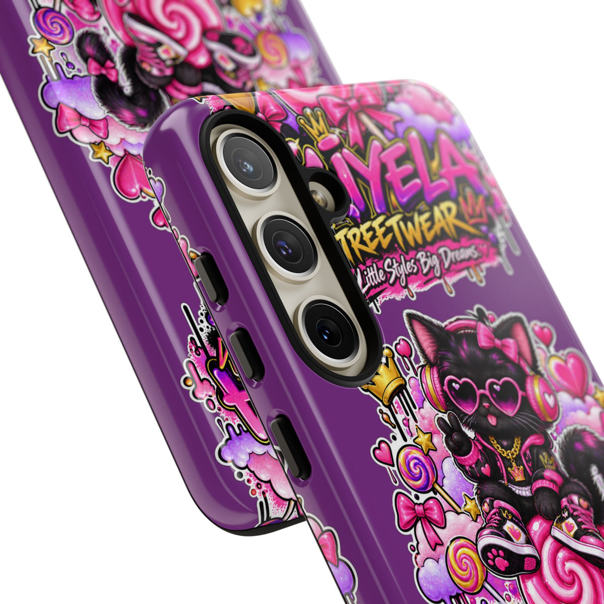 Cute Black Cat Candy Phone Case — Zaiyela Streetwear Magical Kitty