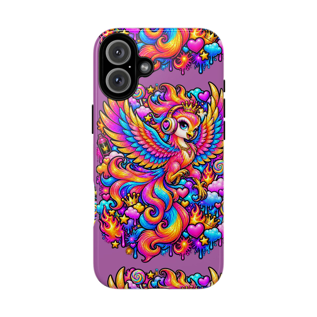 Phone Case — Vibrant Rainbow Phoenix with Headphones