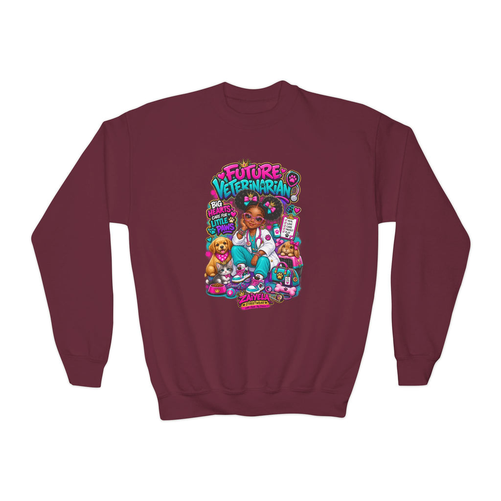 Youth Crewneck Sweatshirt Future Veterinarian Cute Veterinary Kid Graphic