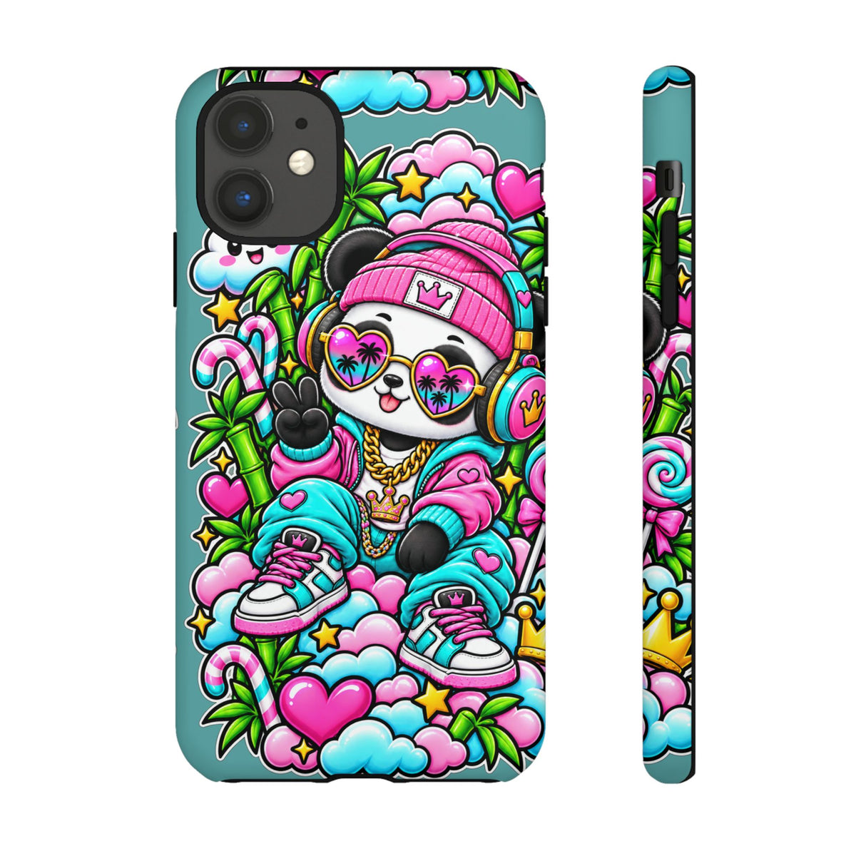 Cute Panda Phone Case Glam Panda Tropical Design