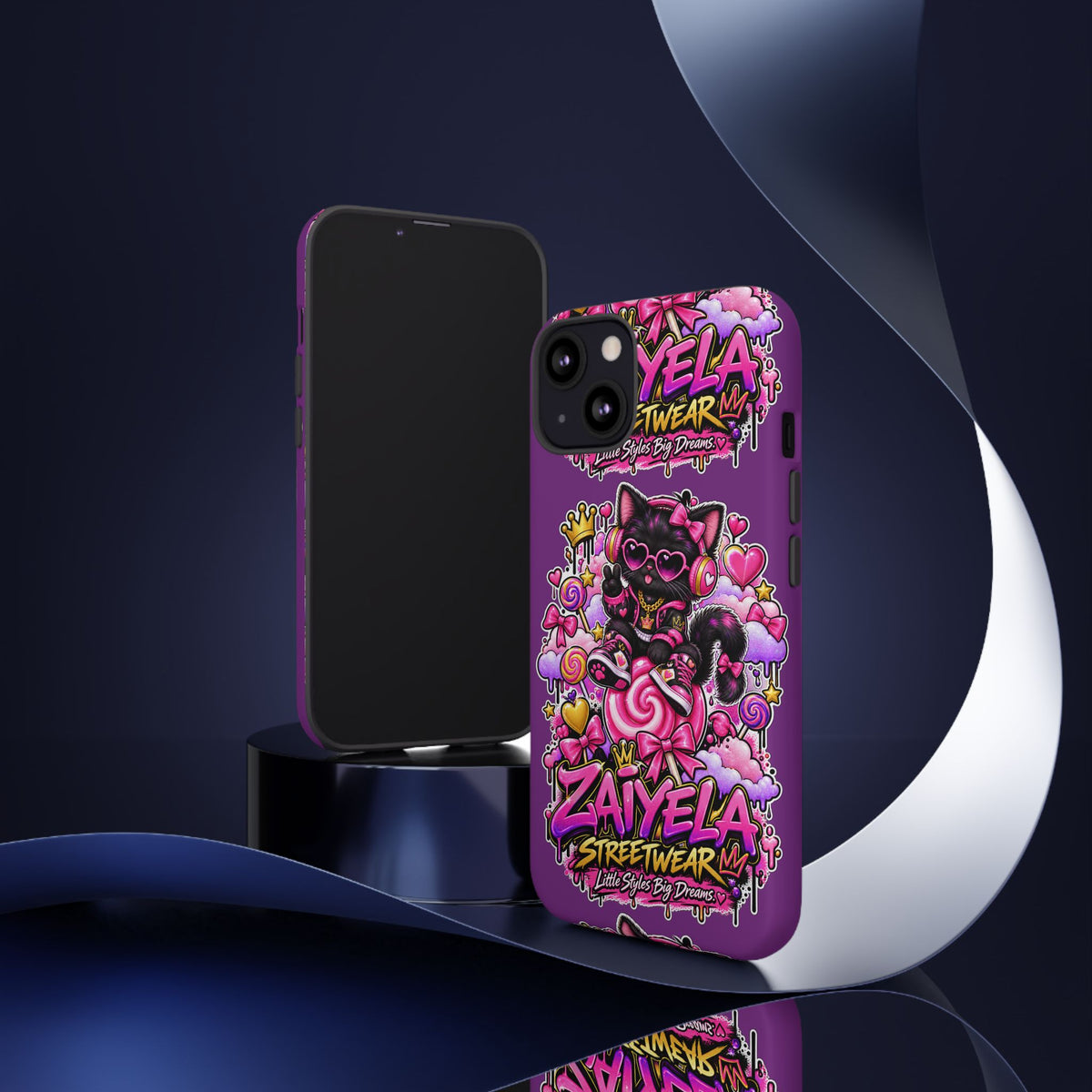Cute Black Cat Candy Phone Case — Zaiyela Streetwear Magical Kitty