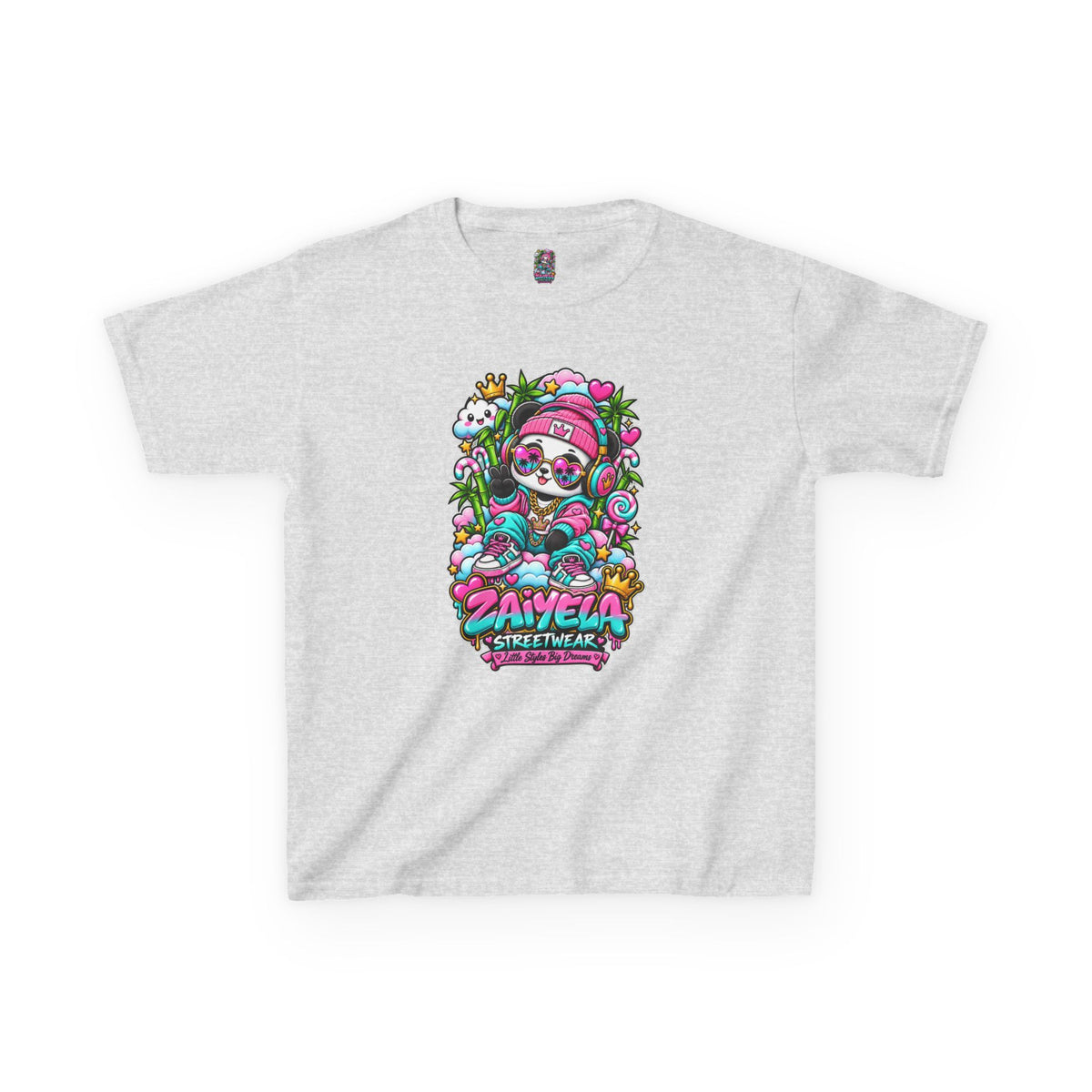 Kids T-Shirt Colorful Glam Panda Graphic Tee