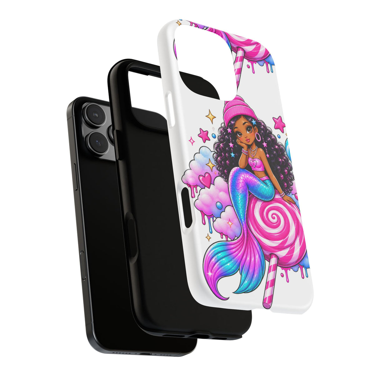 Cute Mermaid Candy Phone Case  Pink Lollipop Fantasy Tough Case