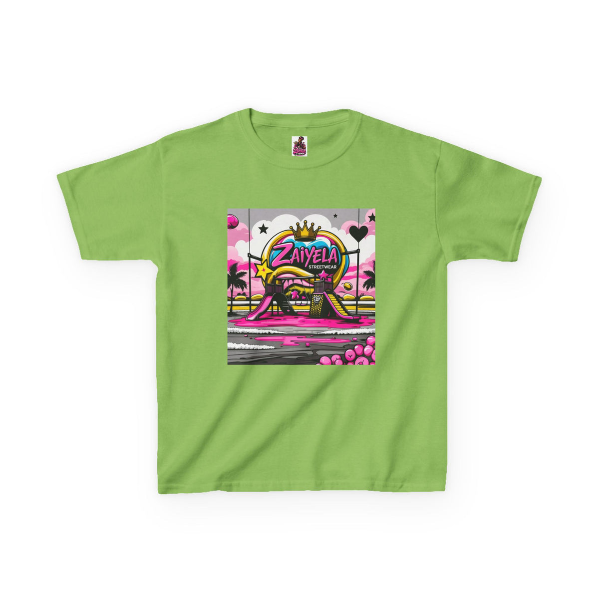 Kids T-Shirt Retro Pink Sunset Skate Monster  Zaiyela Graphic