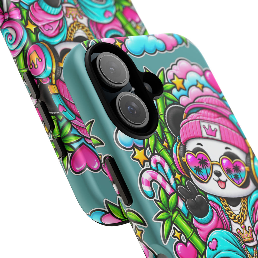 Cute Panda Phone Case Glam Panda Tropical Design