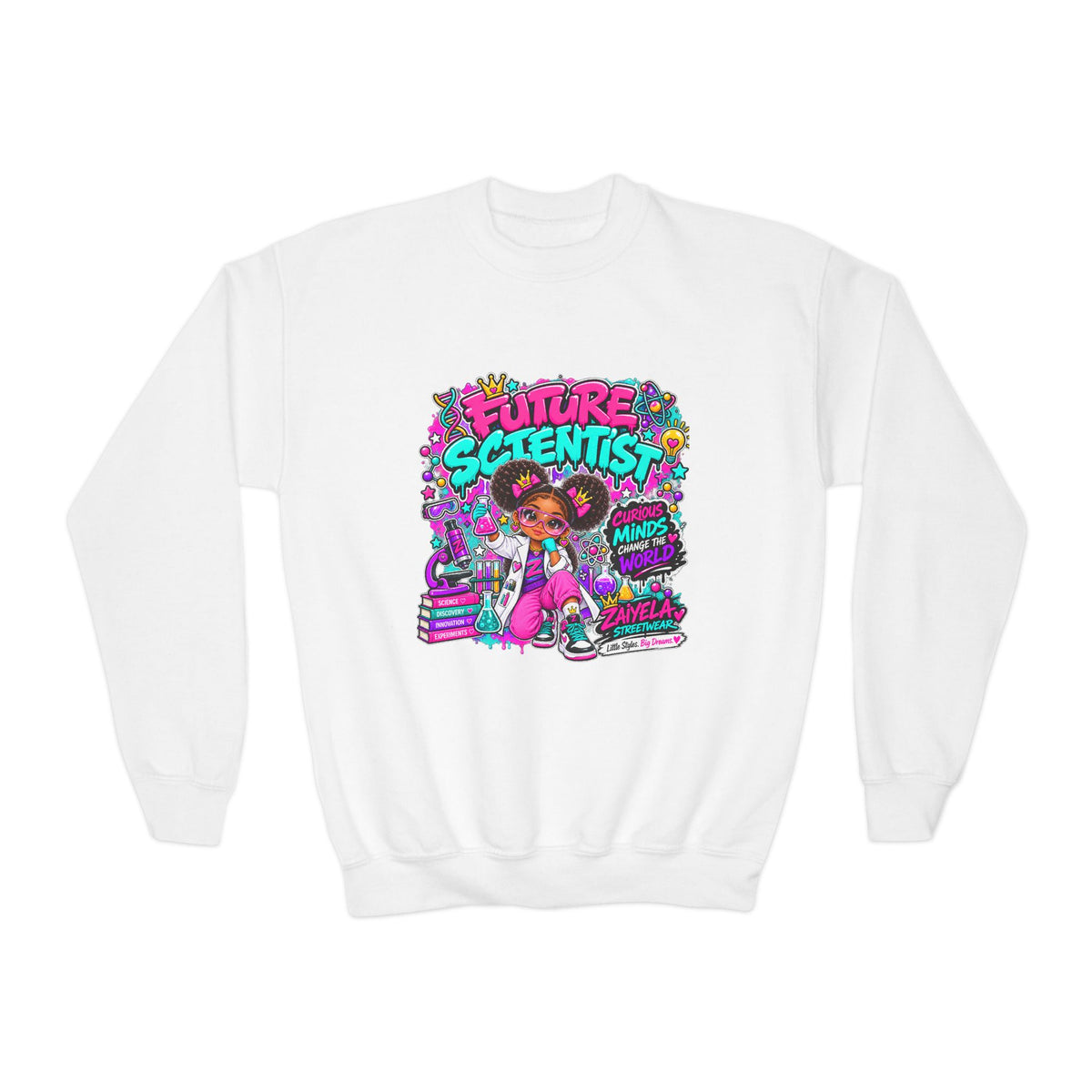 Future Scientist Youth Sweatshirt — Bright STEM Crewneck for Kids