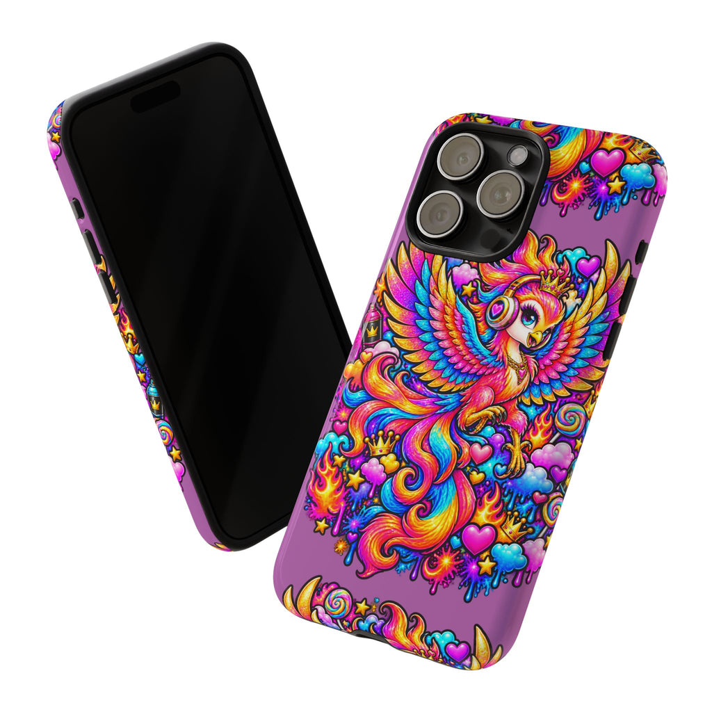 Phone Case — Vibrant Rainbow Phoenix with Headphones