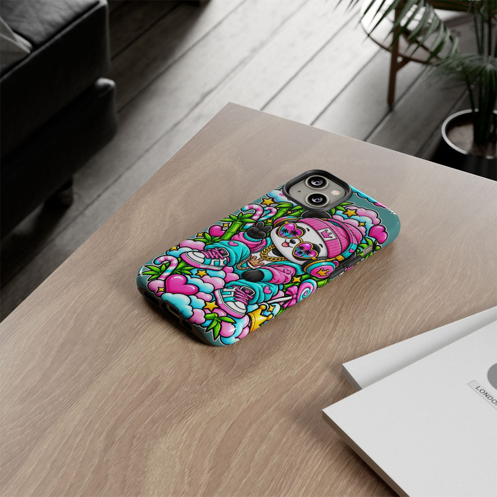 Cute Panda Phone Case Glam Panda Tropical Design