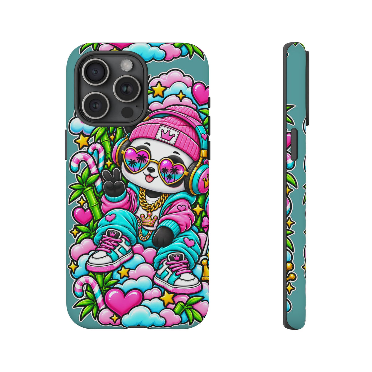 Cute Panda Phone Case Glam Panda Tropical Design