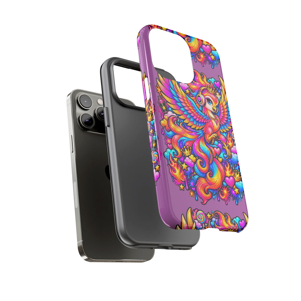 Phone Case — Vibrant Rainbow Phoenix with Headphones