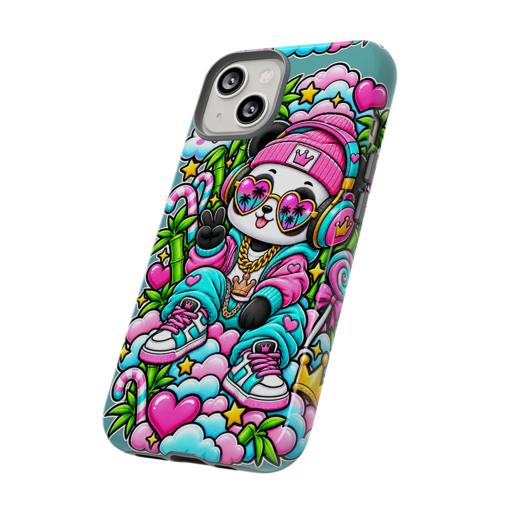 Cute Panda Phone Case Glam Panda Tropical Design