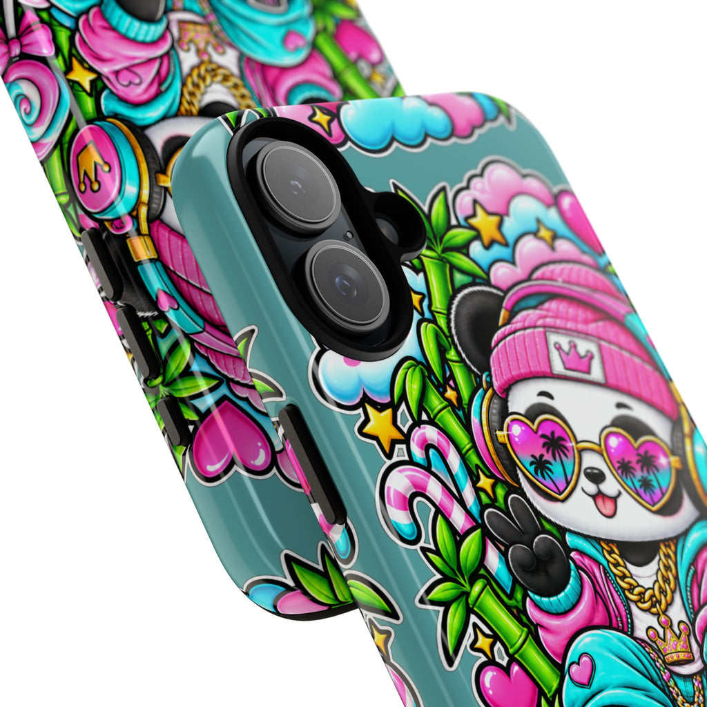 Cute Panda Phone Case Glam Panda Tropical Design