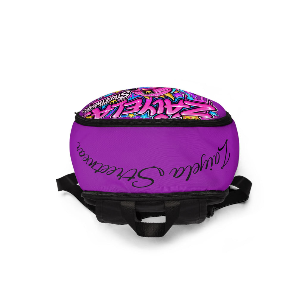 Zalyela Streetwear Purple Cute Dragon Backpack - Kids School Bag
