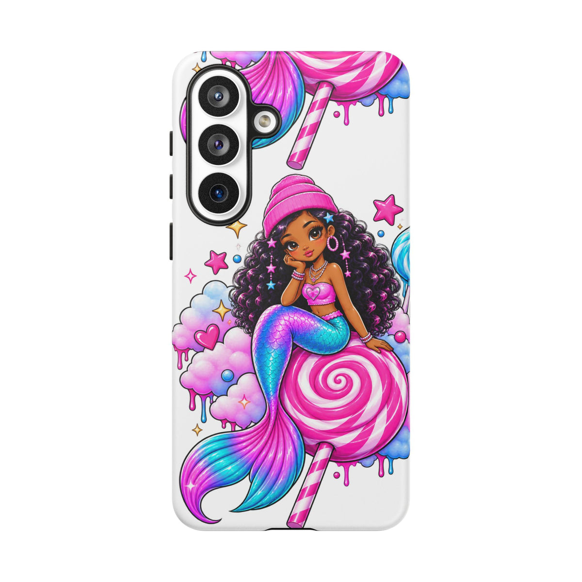 Cute Mermaid Candy Phone Case  Pink Lollipop Fantasy Tough Case