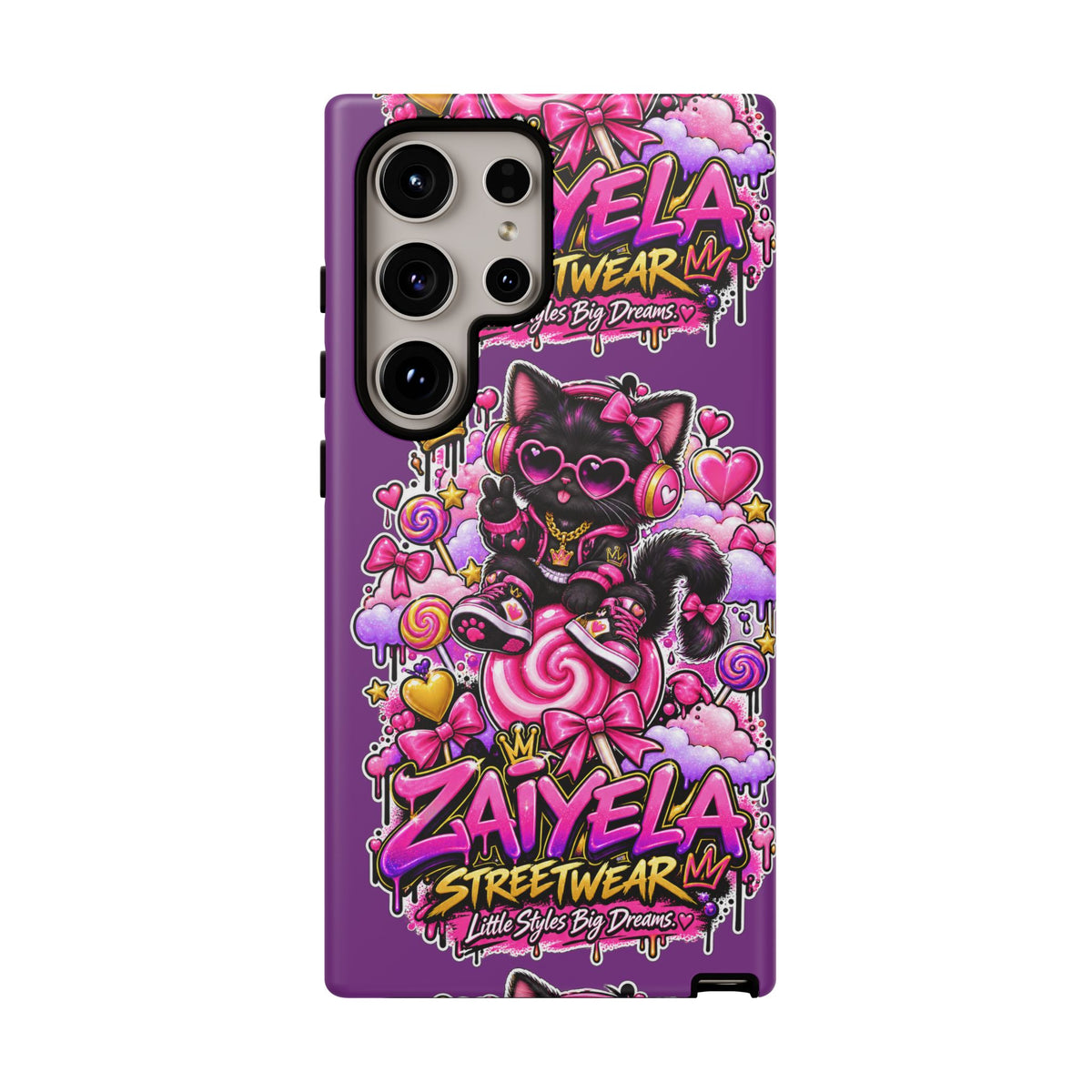 Cute Black Cat Candy Phone Case — Zaiyela Streetwear Magical Kitty