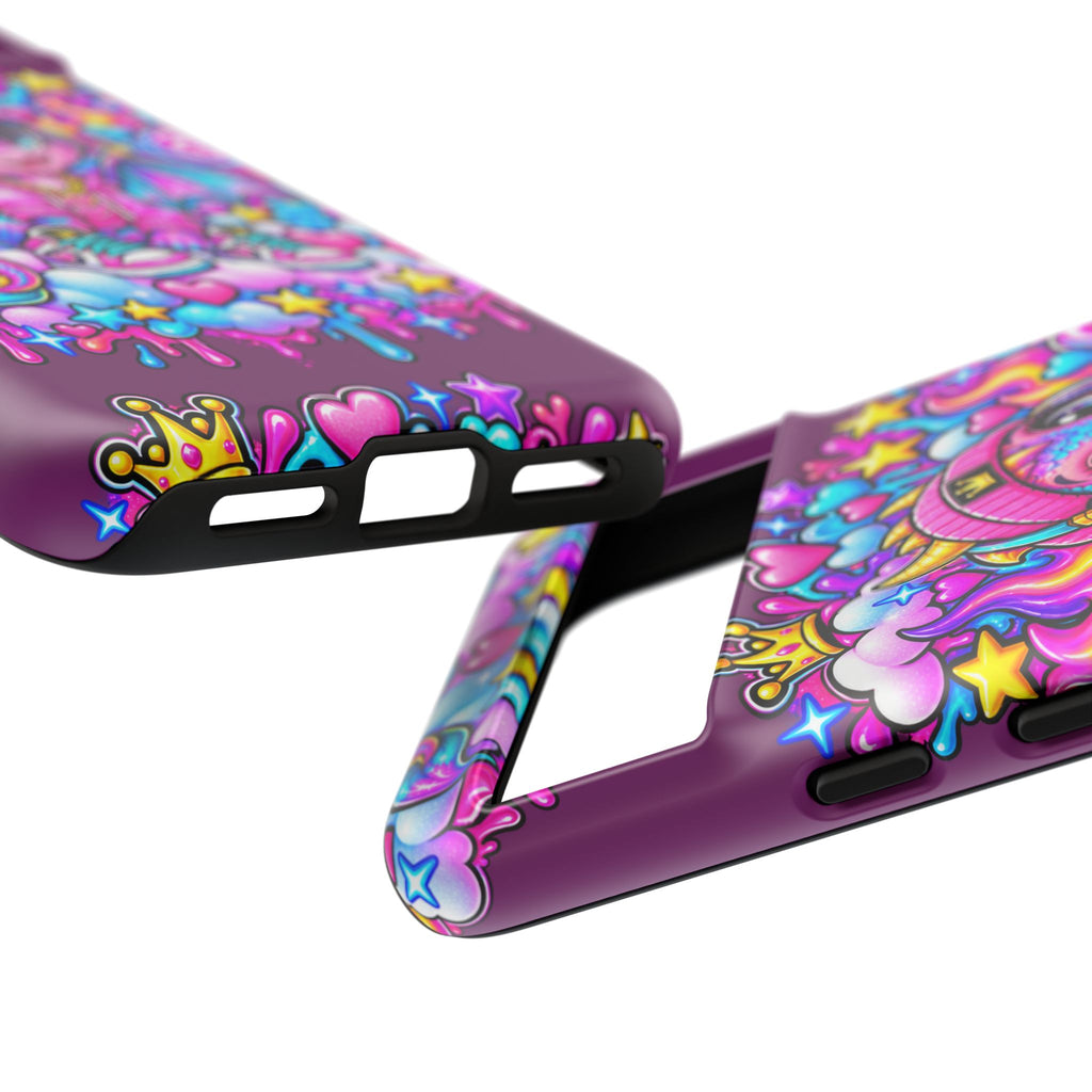 Cute Dragon Phone Case Purple Heart Crown Design