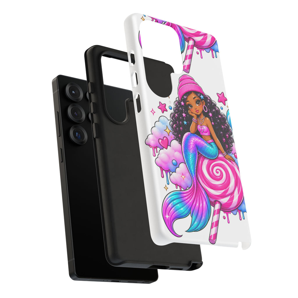 Cute Mermaid Candy Phone Case  Pink Lollipop Fantasy Tough Case
