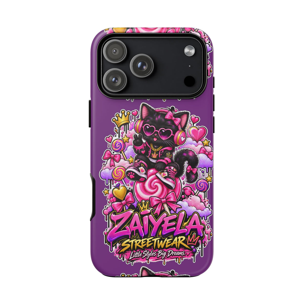 Cute Black Cat Candy Phone Case — Zaiyela Streetwear Magical Kitty