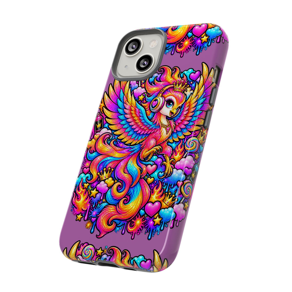 Phone Case — Vibrant Rainbow Phoenix with Headphones