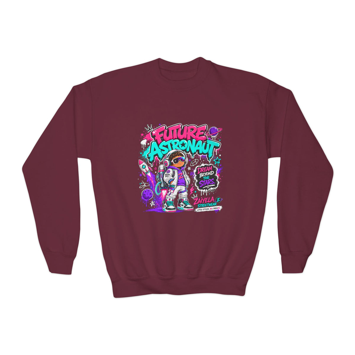 Youth Sweatshirt - "Future Astronaut" Graphic Crewneck (Dream Beyond the Stars)