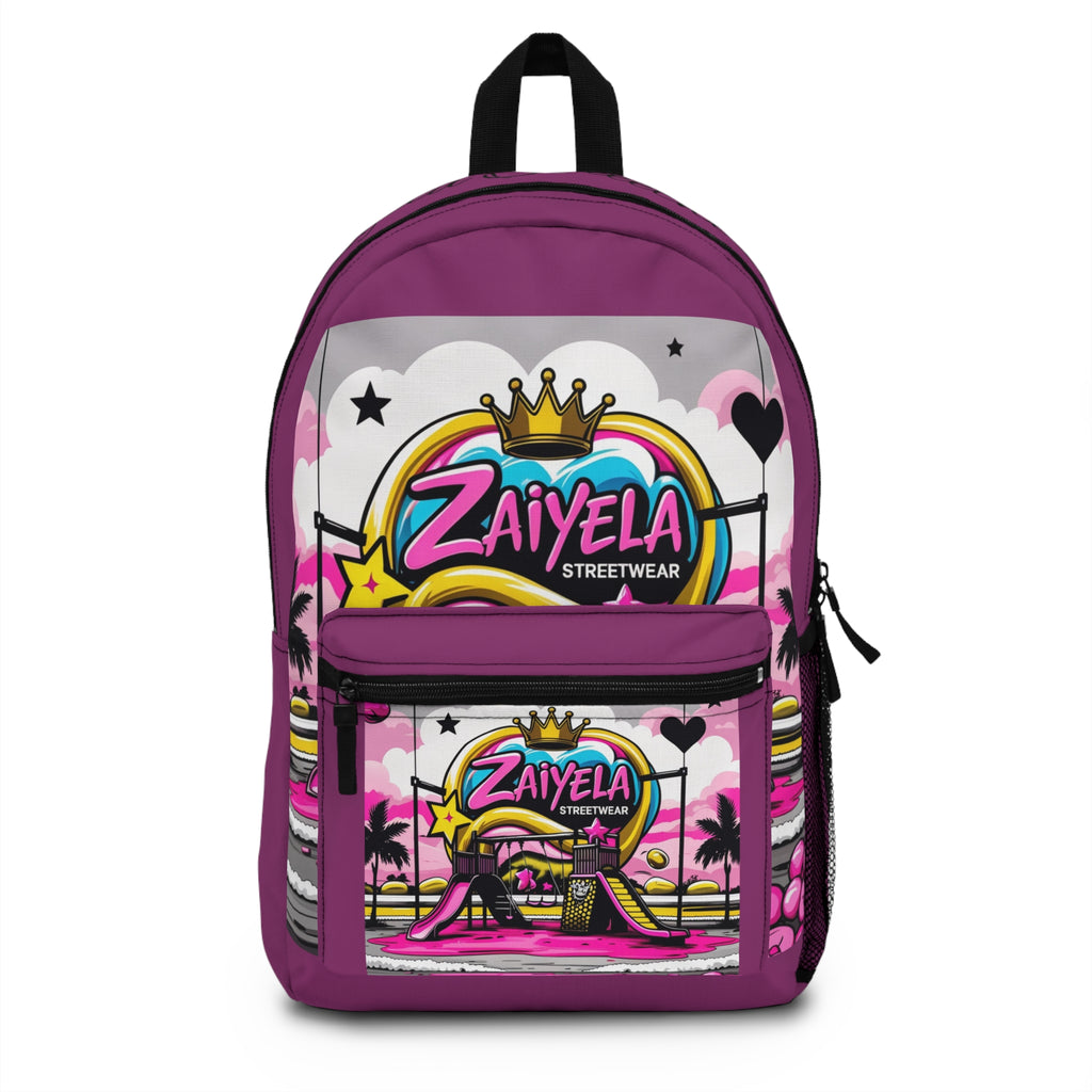 Zaiyela Streetwear Kids Backpack  Pink Crown Graphic School Bag