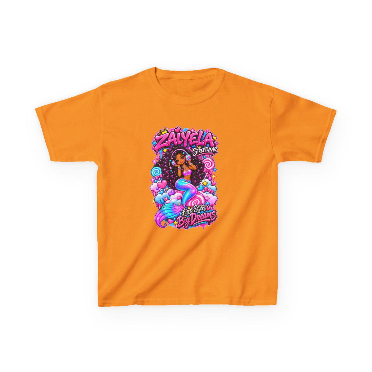 Kids Tee  Colorful Mermaid Cartoon Design