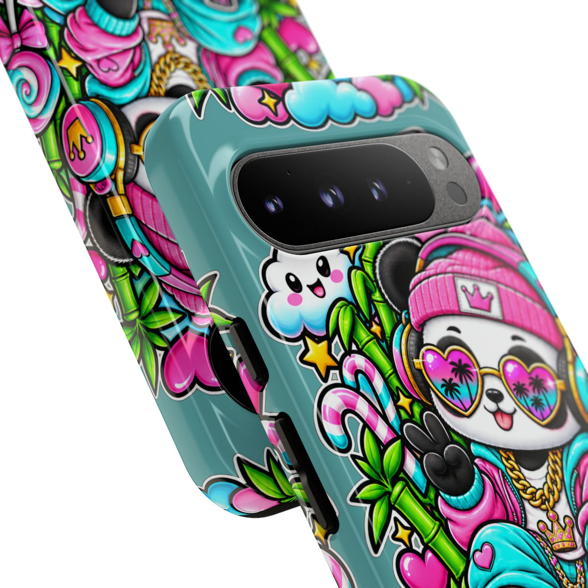 Cute Panda Phone Case Glam Panda Tropical Design