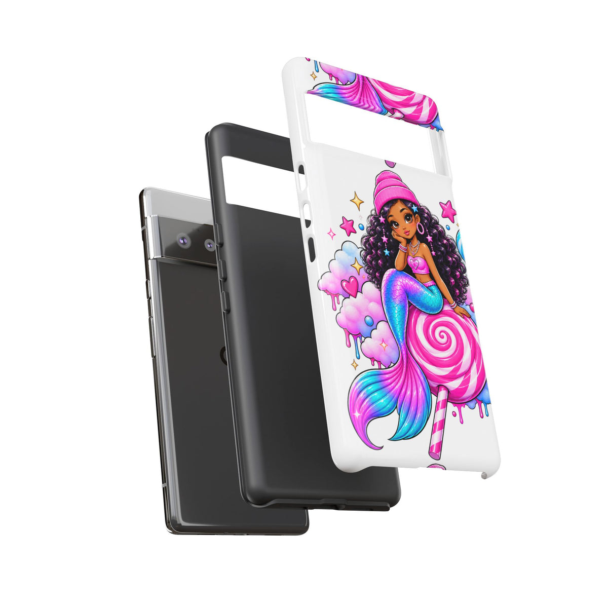 Cute Mermaid Candy Phone Case  Pink Lollipop Fantasy Tough Case