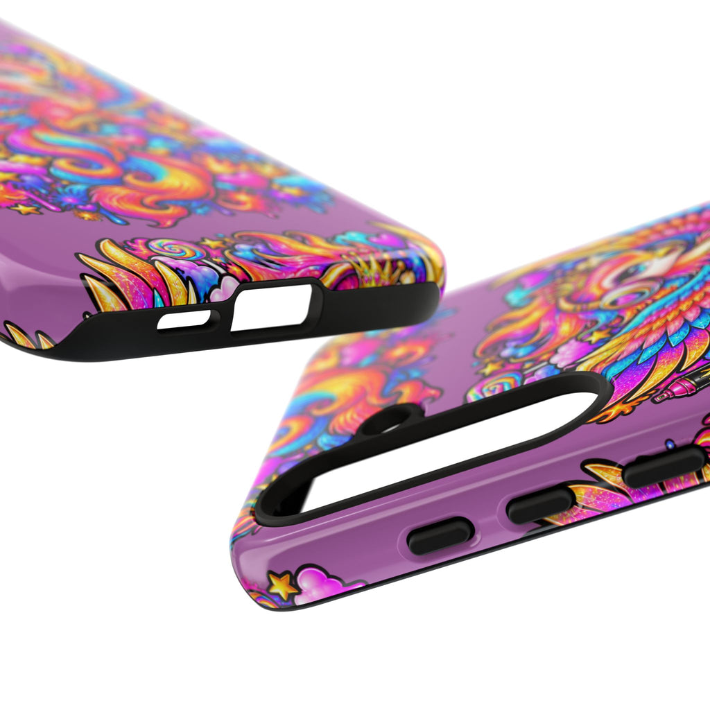 Phone Case — Vibrant Rainbow Phoenix with Headphones