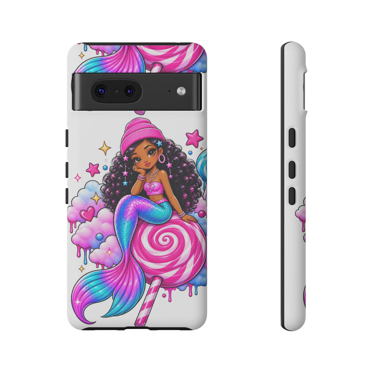 Cute Mermaid Candy Phone Case  Pink Lollipop Fantasy Tough Case