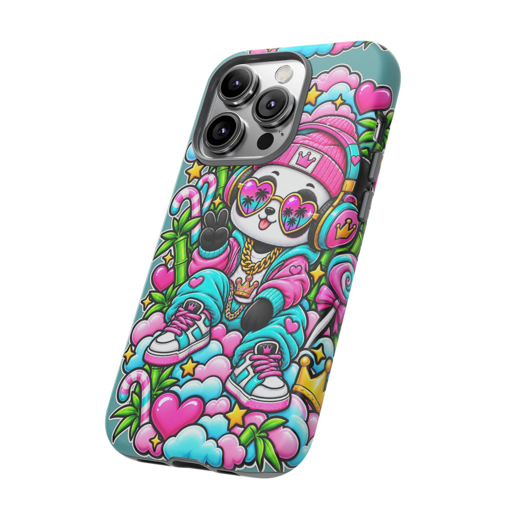 Cute Panda Phone Case Glam Panda Tropical Design