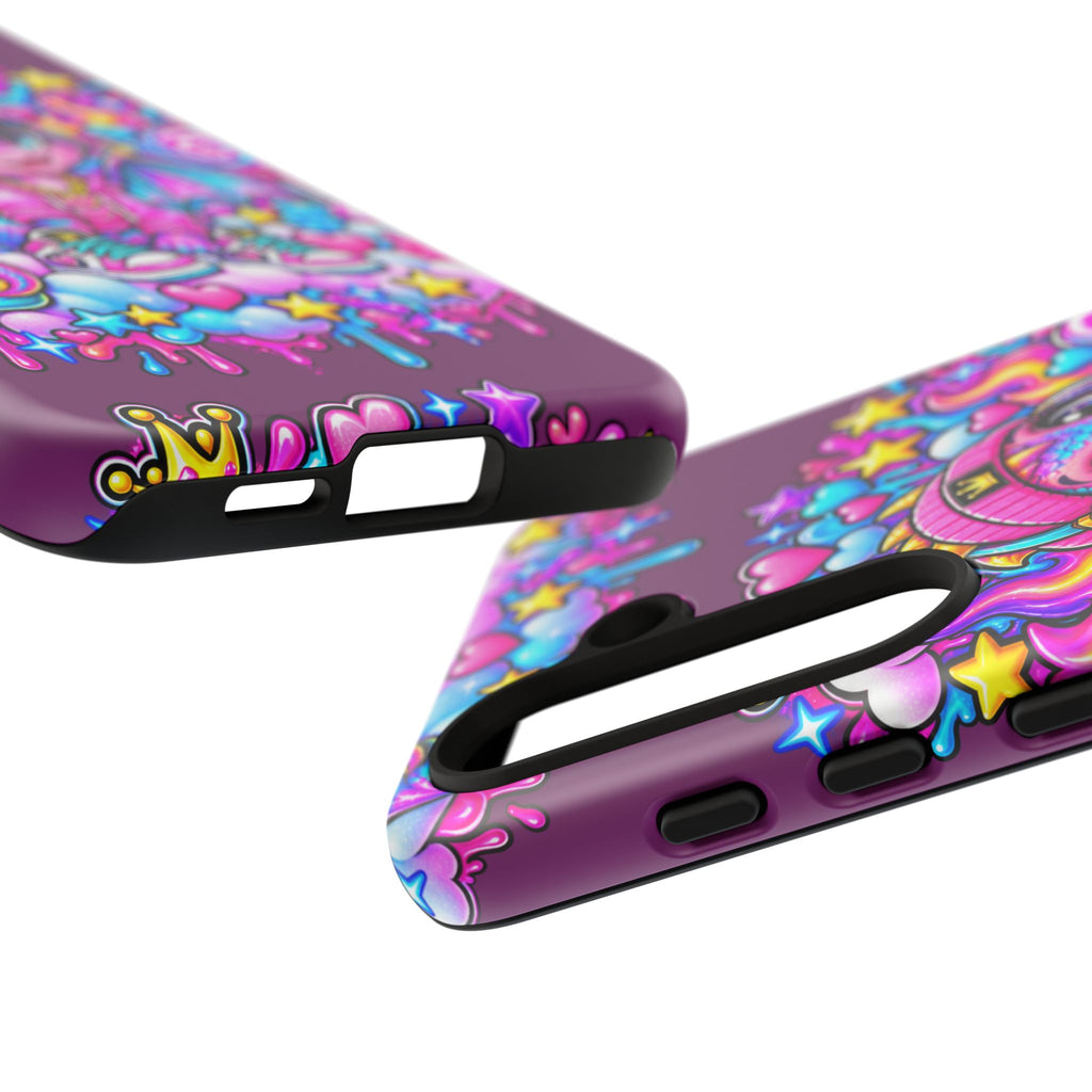 Cute Dragon Phone Case Purple Heart Crown Design