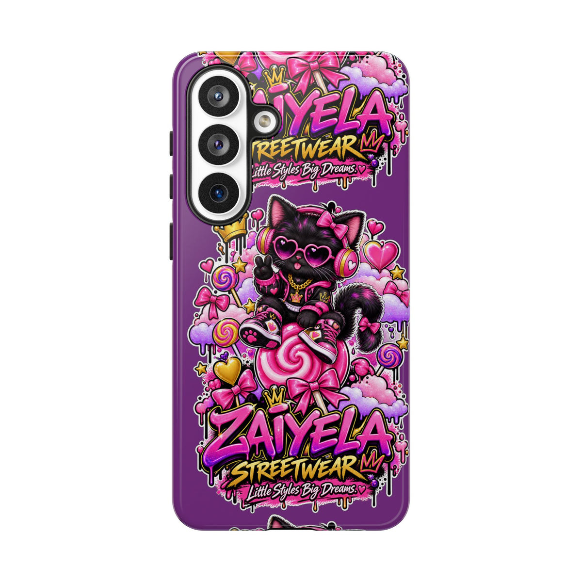 Cute Black Cat Candy Phone Case — Zaiyela Streetwear Magical Kitty