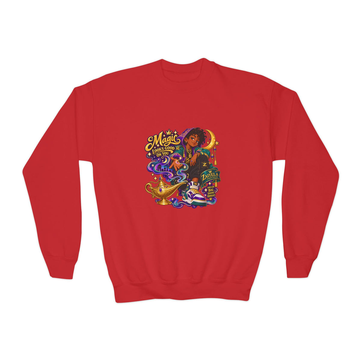 Dream Big Youth Crewneck Sweatshirt — Magic Follows You Graphic