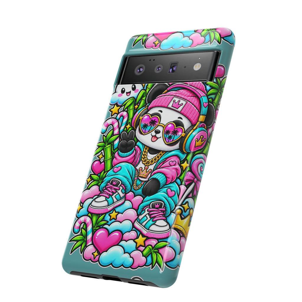 Cute Panda Phone Case Glam Panda Tropical Design