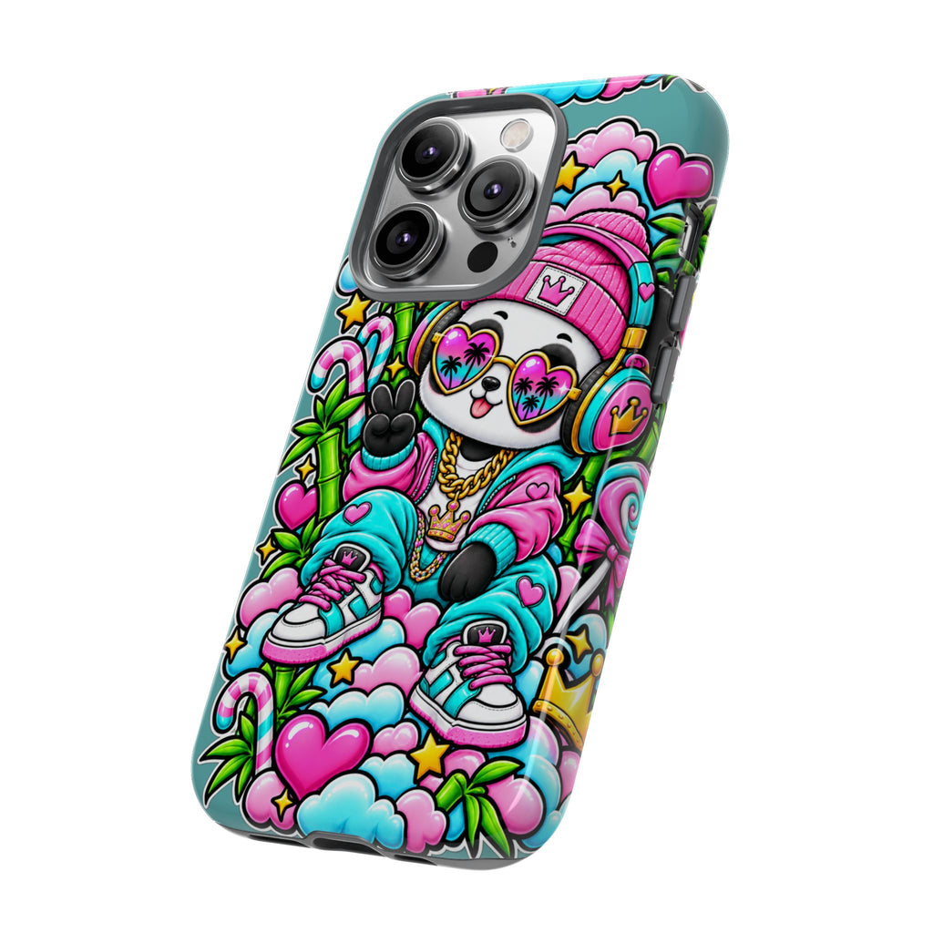 Cute Panda Phone Case Glam Panda Tropical Design