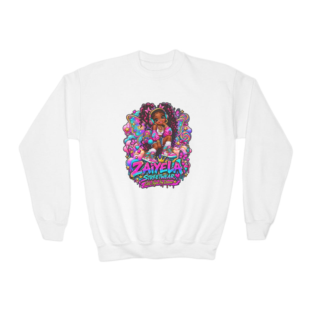 Youth Crewneck Sweatshirt Colorful Girl Character Graphic Fairy Streetwear Princess