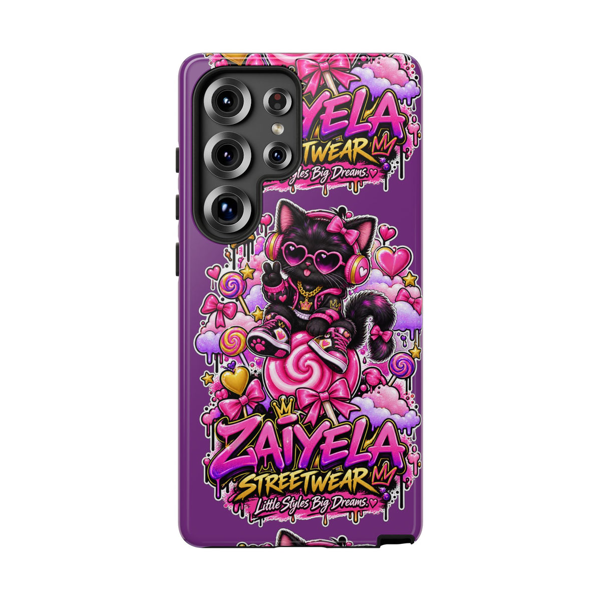 Cute Black Cat Candy Phone Case — Zaiyela Streetwear Magical Kitty