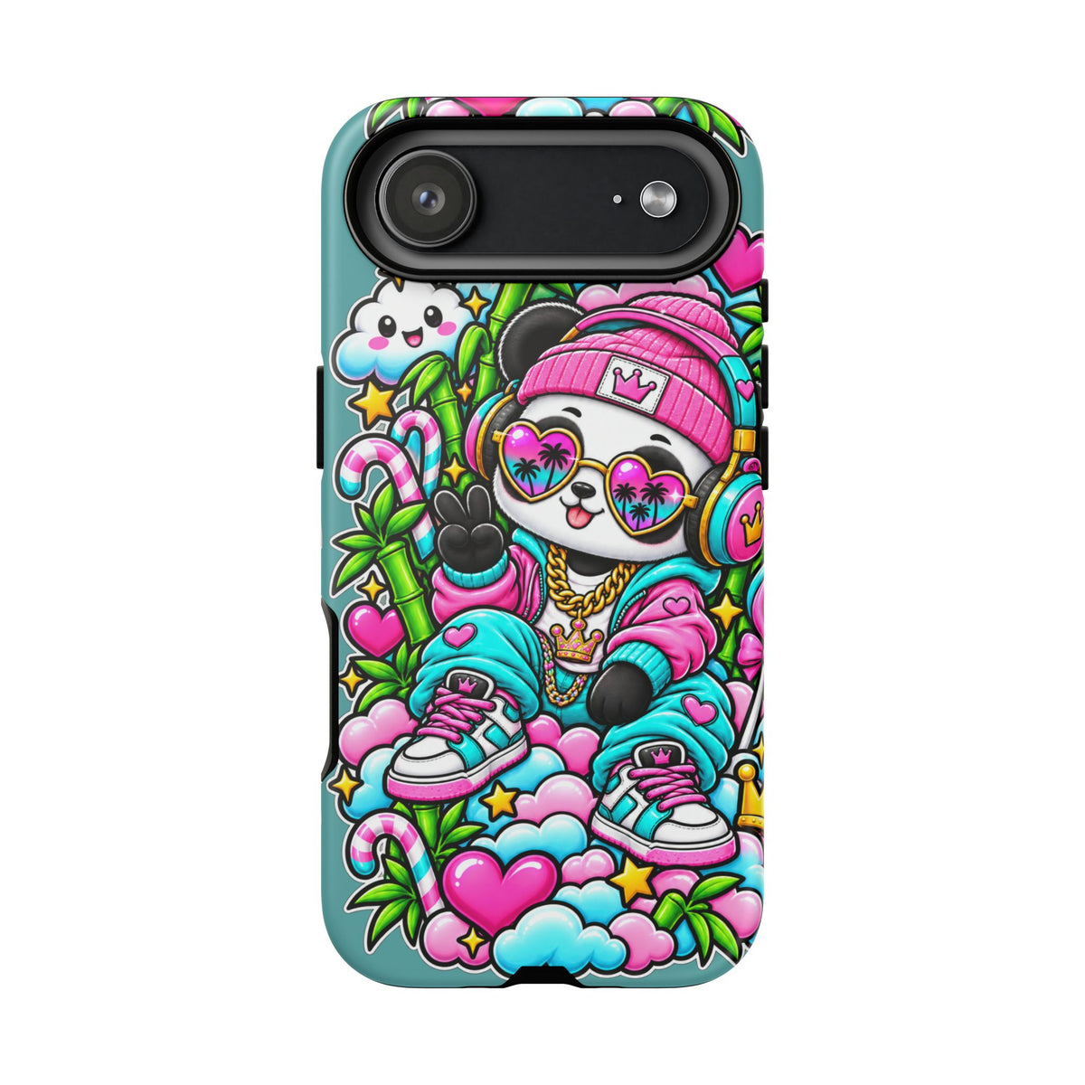 Cute Panda Phone Case Glam Panda Tropical Design