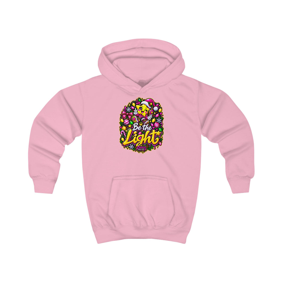Kids Hoodie Be the Light Colorful Holiday Graphic Hoodie for Children