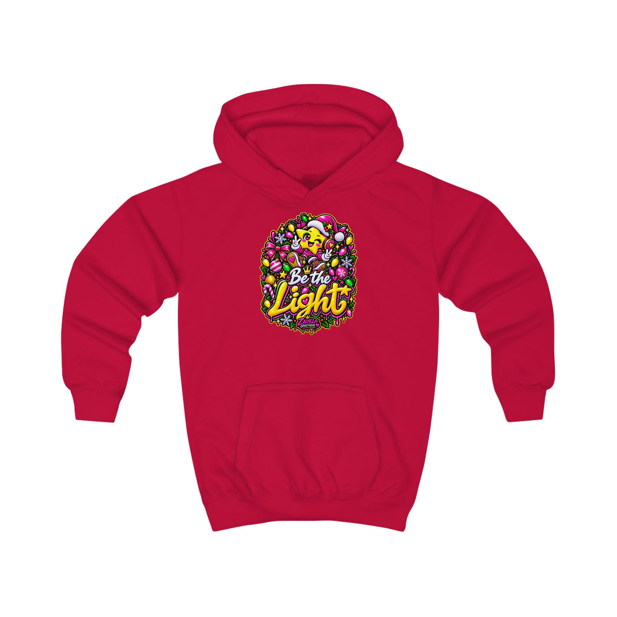 Kids Hoodie Be the Light Colorful Holiday Graphic Hoodie for Children