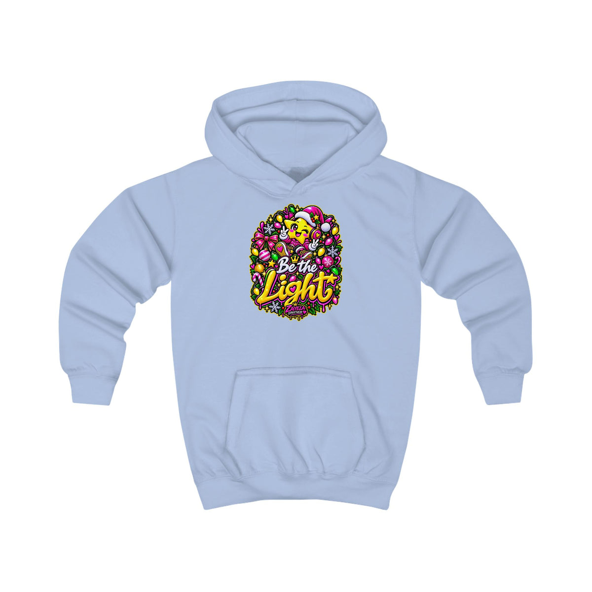 Kids Hoodie Be the Light Colorful Holiday Graphic Hoodie for Children