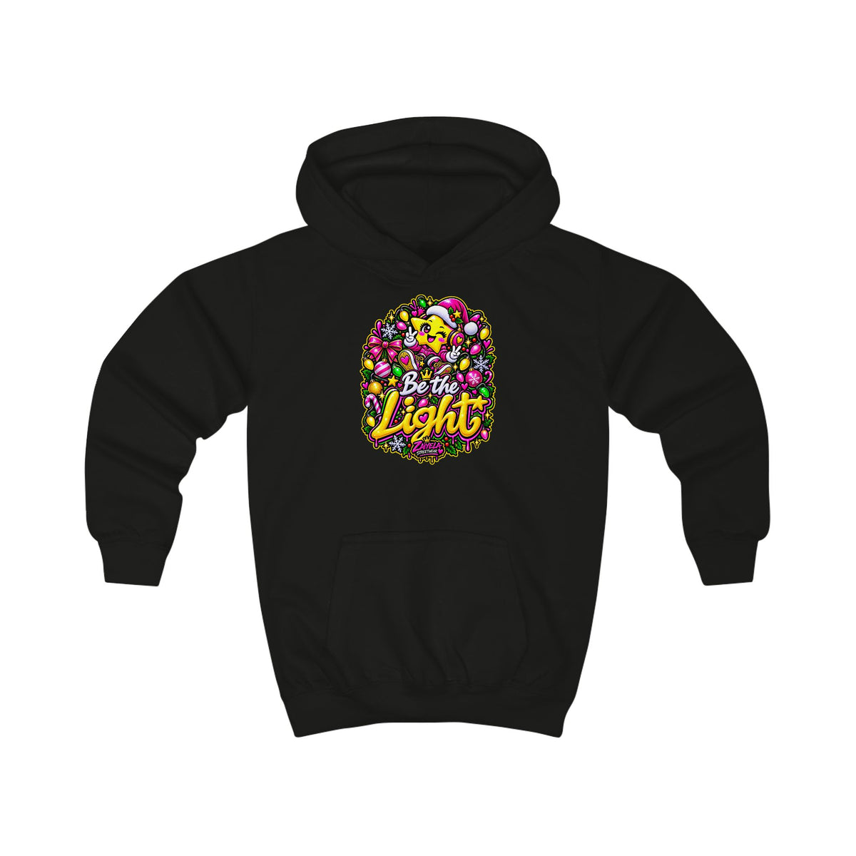 Kids Hoodie Be the Light Colorful Holiday Graphic Hoodie for Children