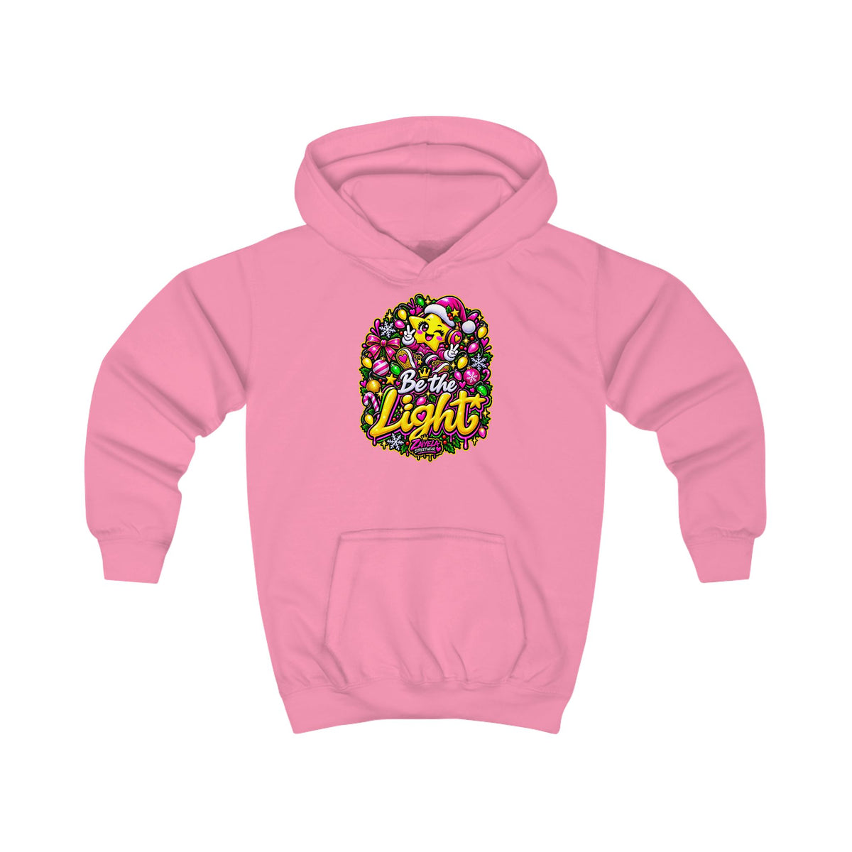Kids Hoodie Be the Light Colorful Holiday Graphic Hoodie for Children