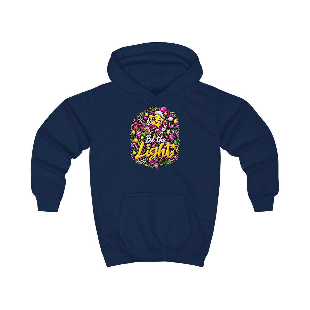 Kids Hoodie Be the Light Colorful Holiday Graphic Hoodie for Children