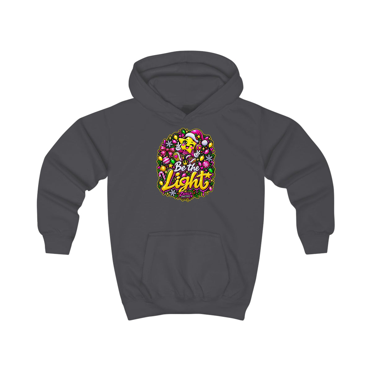 Kids Hoodie Be the Light Colorful Holiday Graphic Hoodie for Children