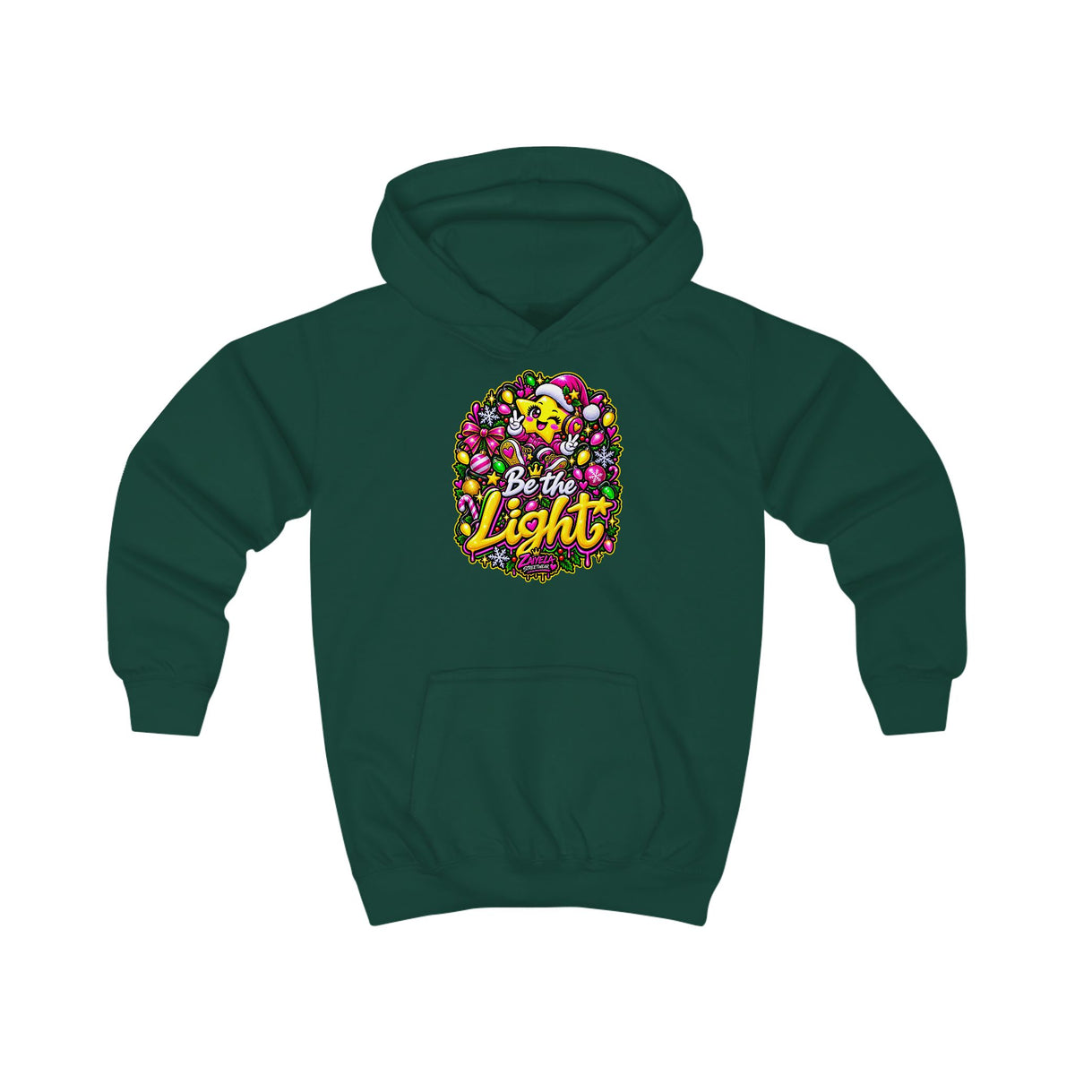 Kids Hoodie Be the Light Colorful Holiday Graphic Hoodie for Children