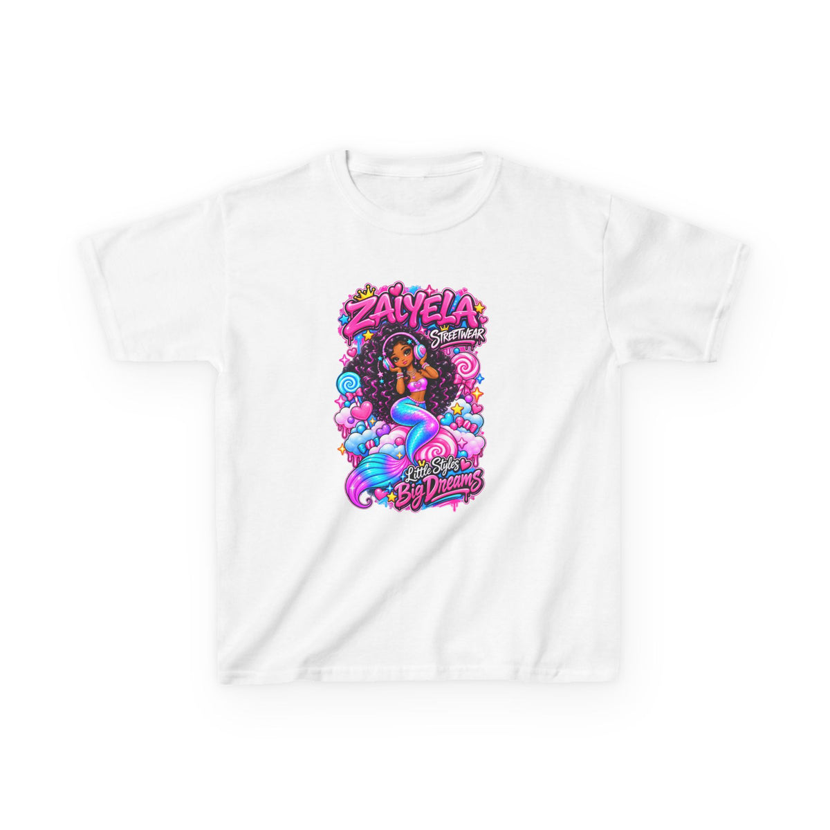 Kids Tee  Colorful Mermaid Cartoon Design