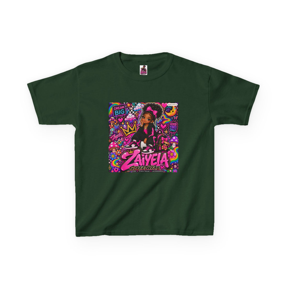 Kids Tee Pink Pop Art Zaiyela Graphic Shirt