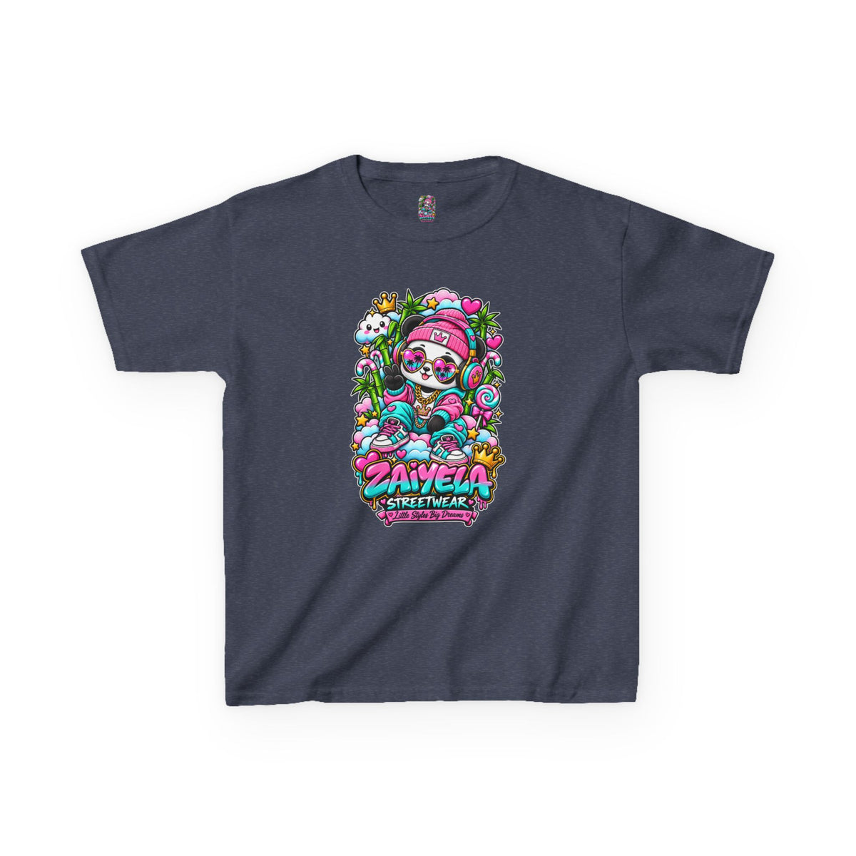 Kids T-Shirt Colorful Glam Panda Graphic Tee